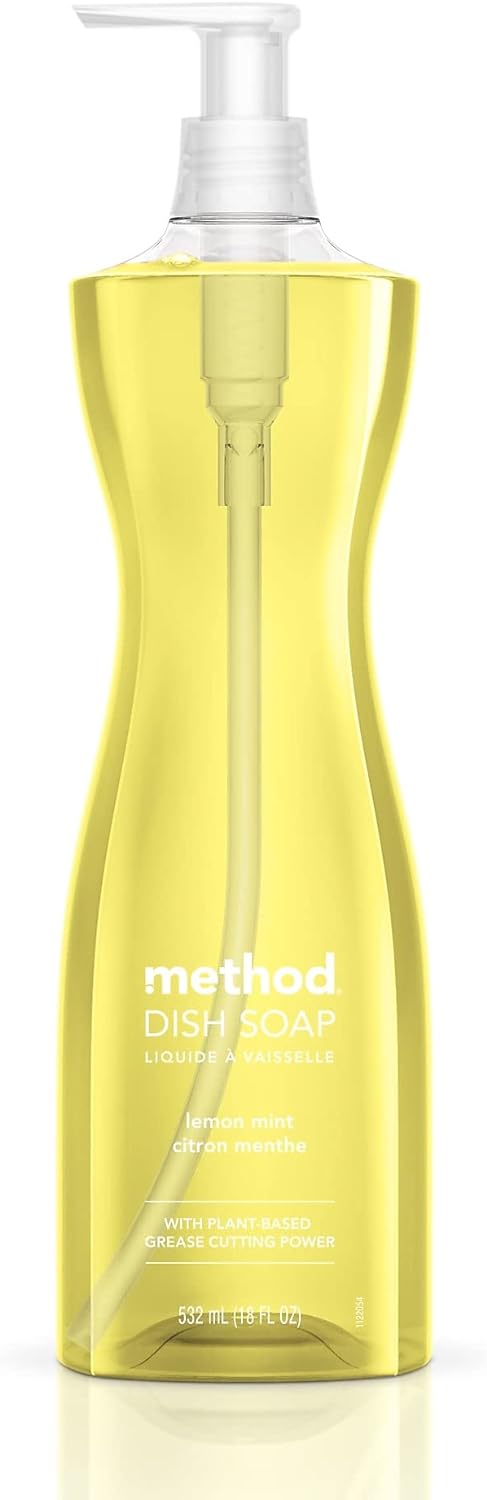Method Gel Dish Soap, Lemon Mint, Biodegradable Formula, Tough On Grease, 18 Fl Oz (Pack Of 1)