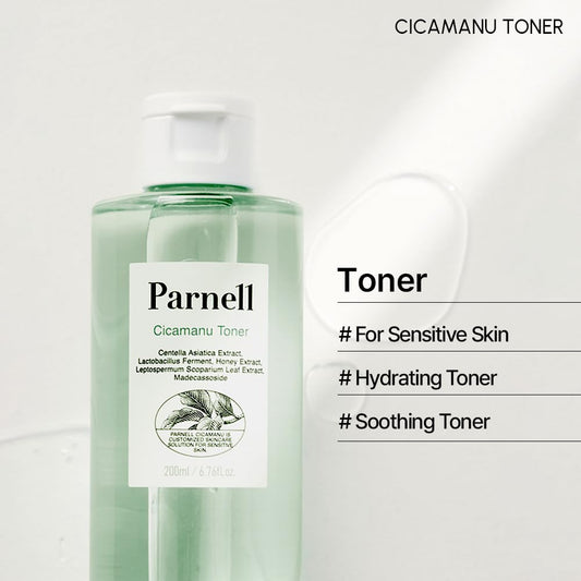 Parnell Cicamanu Toner - Centella Asiatica, Ceramide, Lha, Pha, Soothing And Moisturizing For Sensitive And Dry Skin (6.76 Fl Oz / 200Ml)