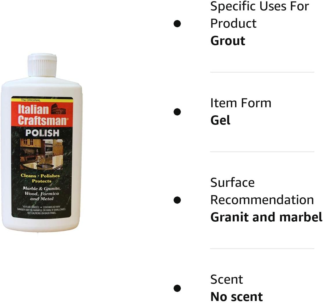 Granite and Marble Polish - Cleans and Protects - Italian Craftsman 16 oz : Health & Household