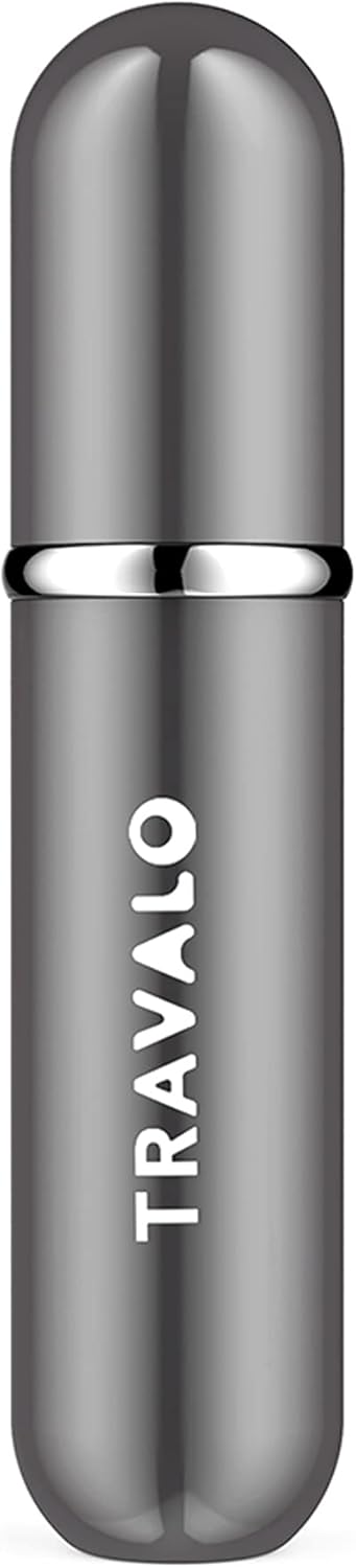 Travalo - Classic Perfume Atomizer - Revamped Refill System - Elegant Metal Travel Atomizer - Tsa Flight Approved Portable Perfume Bottle - Glass-Free - Titanium - Unisex - 0.17Oz
