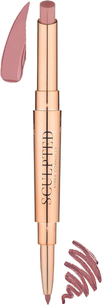 Lip Duo 2-In-1 Lipstick & Liner From Sculpted By Aimee (Naked) - Travel-Friendly, Double-Ended Lip Duo To Sculpt, Shape & Colour Lips