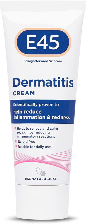 E45 Dermatitis Cream 50 ml – E45 Cream to Treat Symptoms of Dermatitis – Dry, Itchy, Flaky Skin - Relieve Itching and Reduce Redness – Anti-Inflammatory Eczema Dermatitis Cream