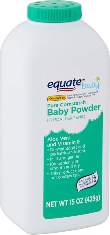 Equate Cornstarch Baby Powder Aloe And Vitamin E (15 Oz - 1 Pack)
