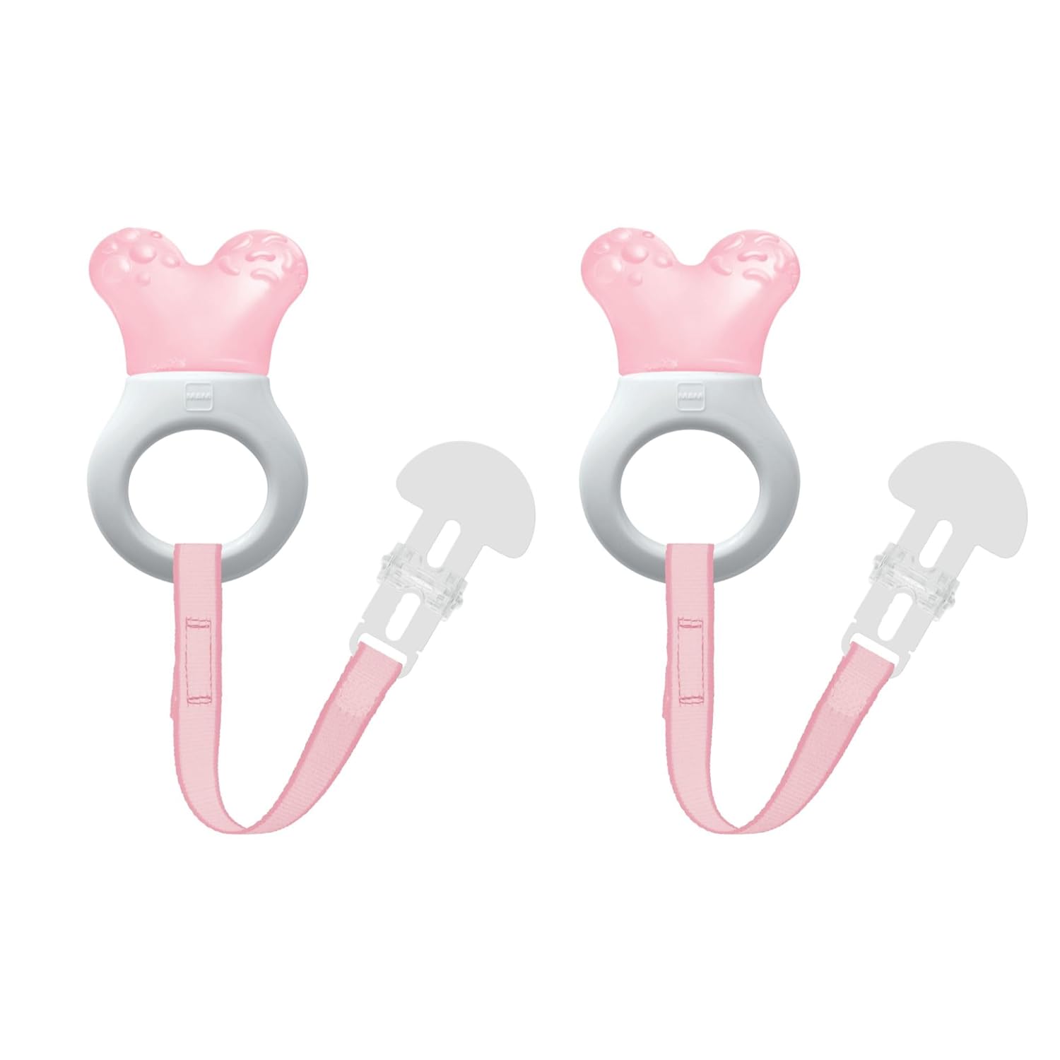 Mam Baby Toys, Teething Toys, Mini Cooler Teether With Clip, Girl, 2+ Months, 2 Count