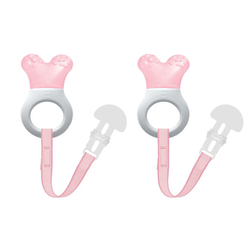 Mam Baby Toys, Teething Toys, Mini Cooler Teether With Clip, Girl, 2+ Months, 2 Count