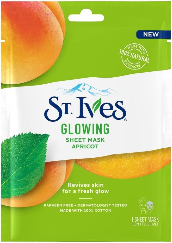 St Ives 23Ml Sheet Mask Glowing Apricot (Pack Of 6), Green