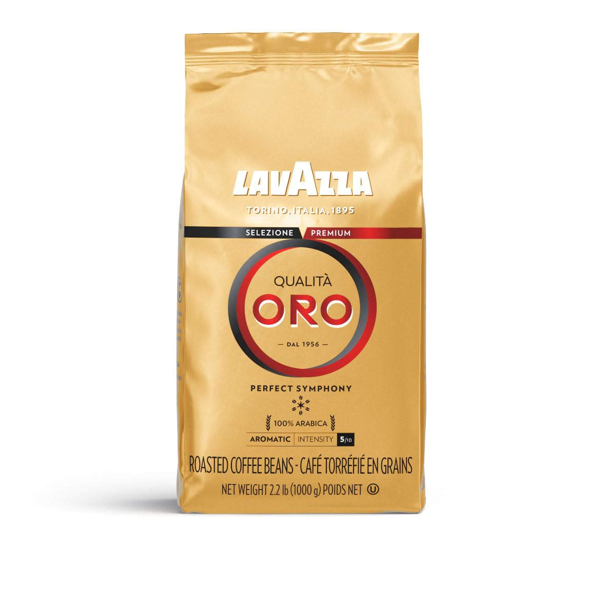 Lavazza Qualitã Oro Whole Bean Blend, Medium Roast, 2.2 Pound (Pack Of 1) ,100% Arabica, Central America & African Highland Origins, Fruity & Aromatic