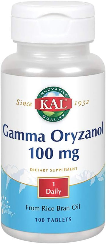 KAL Gamma Oryzanol 100 mg | Powerful Antioxidant for Healthy Aging, Exercise & Lipid Balance Support | ActivTab Rapid Disintegration | 100 Tablets