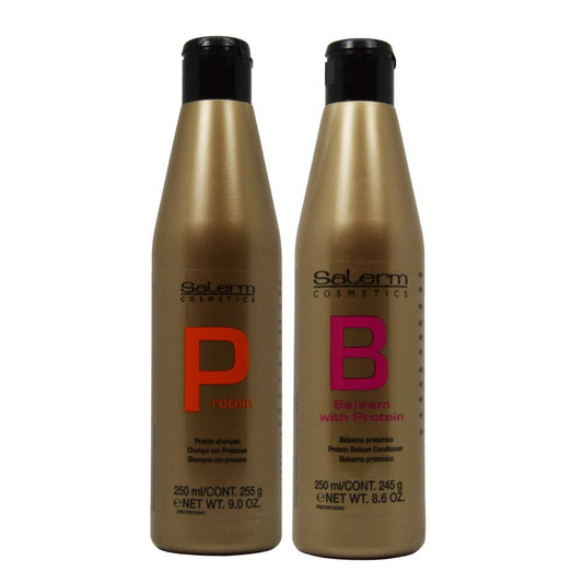 Salerm Cosmetics Protein Shampoo And Protein Balsam Conditioner Duo Set (9Ounce And 8.6Ounce) : Beauty & Personal Care