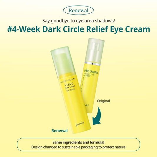 Goodal Green Tangerine Vitamin C Dark Circle Eye Cream | Intensive Dark Circle Relief And Elasticity Treatment, Gentle, Non-Irritating, Anti-Aging And Anti-Wrinkle Care (Ver.3)