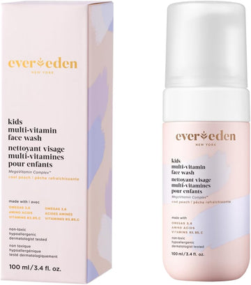 Evereden Kids Face Wash: Cool Peach, 100Ml | Gentle Kids Skin Care | Non-Toxic And Clean Ingredients | Multi-Vitamin Skin Care For Kids