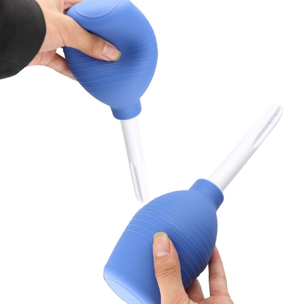 1PCS 310ML/11oz Portable Curved Soft Silicone Squeezable Anal Douche and Enema Flush Bulb Intestinal Vaginal Washing Cleaning Tool for Men and Women(Blue) : Health & Household