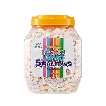 Choczero Freeze Dried Marshmallow Bits - Zero Sugar Cereal Topping, Keto, Baking, Ice Cream, Large Value Jar, 18 Ounce (Pack Of 1)