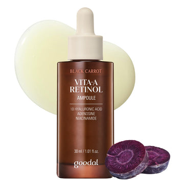 Goodal Black Carrot Vita-A Retinol Ampoule 30Ml, Hydration Facial Serum For Glowy Skin, Lightweight Serum, Korean Skincare, Pore Minimizer