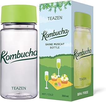 Teazen Kombucha Shine Muscat Flavor Variety Pack With Special Eco Bottle (Kombucha Powder 40 Sticks, Eco Bottle 1Ea X 11.8Oz)