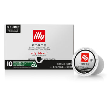Illy Coffee K Cups - Coffee Pods For Keurig Coffee Maker – Forte Dark Roast – Toasted Bread & Dark Chocolate - Rich, Flavorful & Strong Flavor Pods of Coffee - No Preservatives – 10 Count