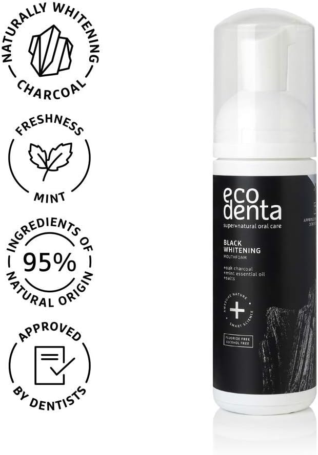 Ecodenta Foaming Mouthwash to Fight Bad Breath - Mouth Foam with Activated Charcoal - Teeth Whitening Mouth Wash - Alcohol Free Fluoride - Antibacterial, 150ml : Amazon.co.uk: Health & Personal Care