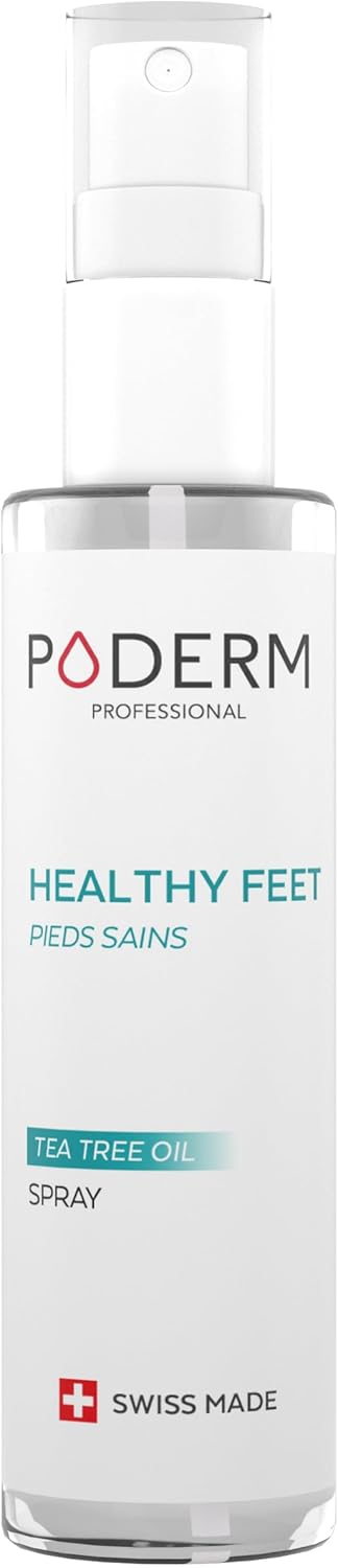Poderm - Fungal Nail Infection Athletes Foot Spray Tea Tree 3-In-1 - Deodorising, Anti-Transpiration, And Purifying - Eliminates 99.9% Of Fungal Infections - Treatment For Feet - Swiss Made