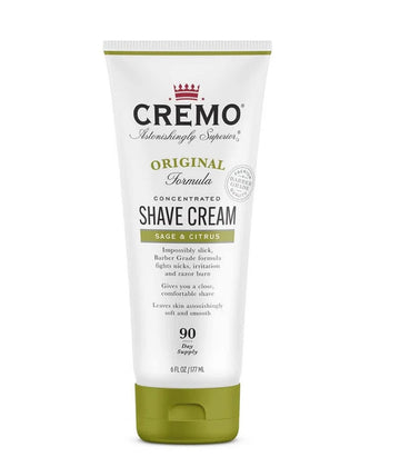 Cremo Barber Grade Sage & Citrus Shave Cream, Astonishingly Superior Ultra-Slick Shaving Cream for Men, Fights Nicks, Cuts and Razor Burn, 6 Fl Oz