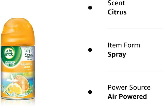 Air Wick Freshmatic Automatic Spray Air Freshener, Bright Citrus Splash, 4 Refills, 6.17 Ounce : Health & Household