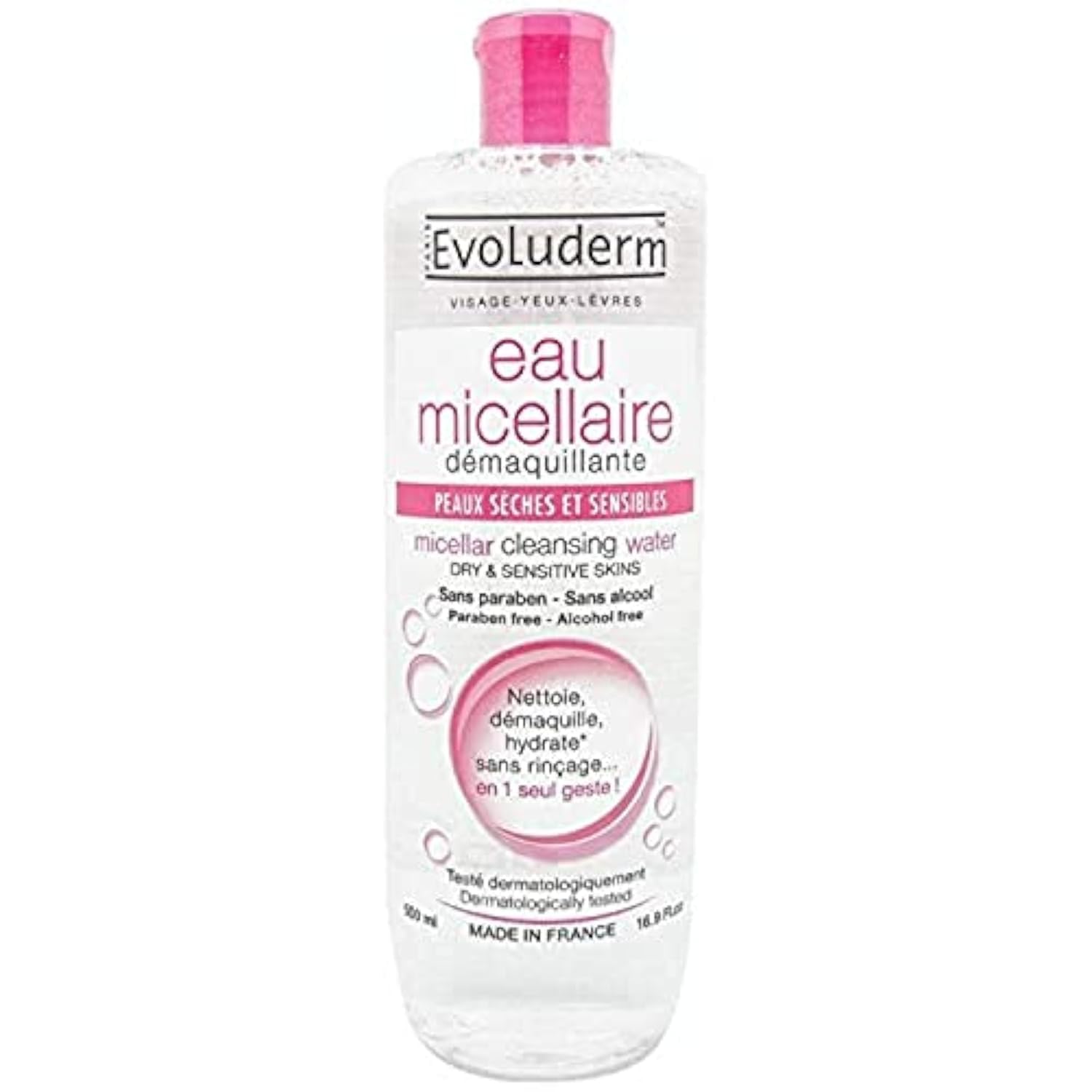 Evoluderm Micellar Cleansing Water Reactive Skins Dry & Sensitive 16.9 Fl.Oz : Beauty & Personal Care