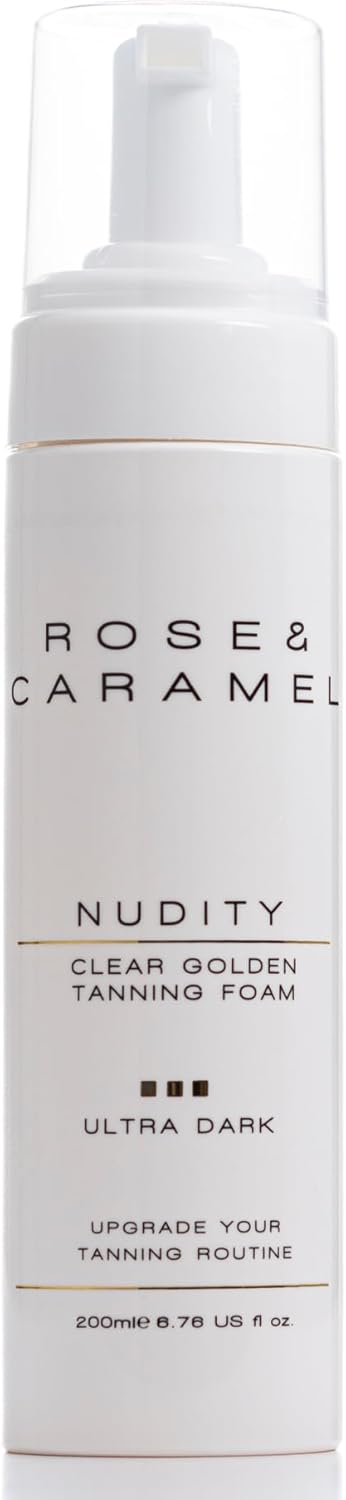 Rose & Caramel Nudity Clear Self Tanning Mousse 200Ml. Clear Self Tanner, Skinkissed Golden Tan