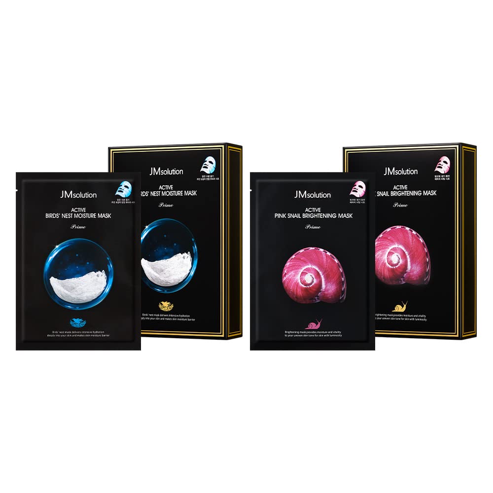 Jmsolution Active Mask Pink Snail + Active Bird Nest Moisture Mask