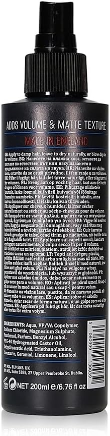 Dapper Dan Signature Style Sea Salt Spray, Texturizing Salt Spray For Men, For Volume And Hold, Natural Matte Finish, Bergamot And Leather Fragrance, 200Ml