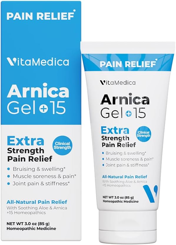 Vitamedica Arnica Gel Plus 15 Healing Plant Compounds, Extra Strength Formulation For Bruising, Swelling, Joint Pain, Muscle Soreness & Stiffness, All-Natural, Plant-Based Pain Relief