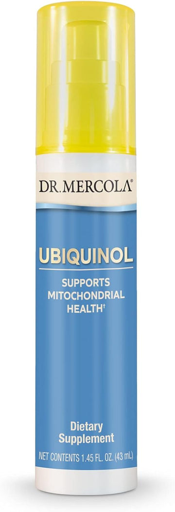 Dr. Mercola Ubiquinol Liquid Pump, 1.45 Fl. Oz. (43 mL), About 18 Servings, Dietary Supplement, Supports Mitochondrial Health, Non-GMO