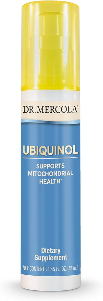 Dr. Mercola Ubiquinol Liquid Pump, 1.45 Fl. Oz. (43 Ml), About 18 Servings, Dietary Supplement, Supports Mitochondrial Health, Non-Gmo