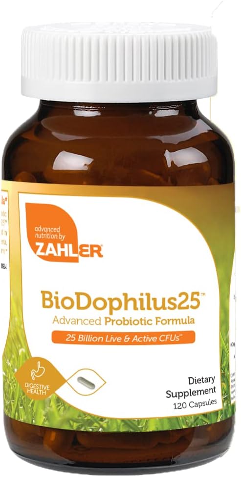 Advanced Nutrition By Zahler Probiotic Nutritional Supplement Capsules, Promotes Digestive Health, 25 Billion Live Culture Per Serving, Optimal Acidophilus For Women And Men, 120 Capsules