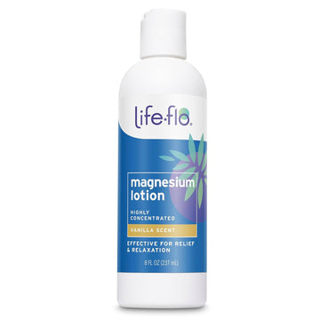 Life-Flo Magnesium Lotion, Vanilla Scent - Relief And Relaxation With Magnesium Chloride From The Zechstein Seabed - Dermatologist Tested, Hypoallergenic, 60-Day Guarantee, Not Tested On Animals, 8Oz