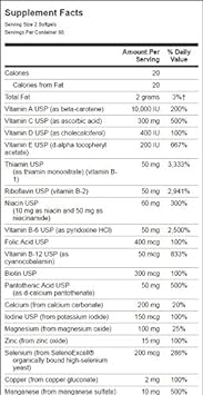 Swanson Multi Without Iron Multivitamin Health Supplement Iron-Free Formula 120 Softgels Sgels