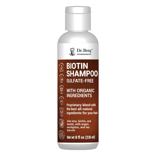 Dr. Berg Biotin Shampoo & Conditioner - Duo To Restore & Hydrate Beautiful Hair - Well-Balanced Hair Care Formula With Organic Ingredients To Help Strengthen, Soften & Shine Hair - 8 Fl Oz (Set Of 2)