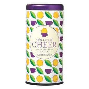 The Republic Of Tea Enjoy A Cup Of Cheer Tea, 36 Tea Bags, Gourmet Tea, Red Rooibos Vanilla Tea Gift