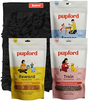 Pupford Small Dog & Puppy Favorites Plus Snuffle Mat, Freeze Dried Beef Liver Training Treats (Over 400 Treats), Chicken Jerky Treats, Beef Tendon Dog Chew - 4-Pack