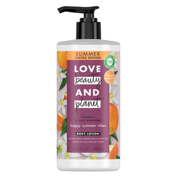 Love Beauty And Planet Happy Summer Vibes Body Lotion Vitamin C & Juicy Mandarin, Natural Ingredients, Plant-Based Moisturizers, Vegan, Cruelty-Free 13.5 oz : Baby