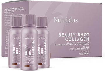 FARMASI Nutriplus Beauty Shot Collagen, Collagen Meets Your Daily Protein Needs, Prevents Skin Wrinkles, Hair Loss and Improves Your Sleep Pattern, 1.69 fl. oz x 15 shot