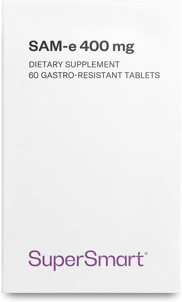 Supersmart - Sam-E 400Mg (80% Active Isomer S,S) - Advanced S-Adenosyl Methionine Sam-E Supplement | Non-Gmo & Gluten Free - 60 Enteric Coated Tablets