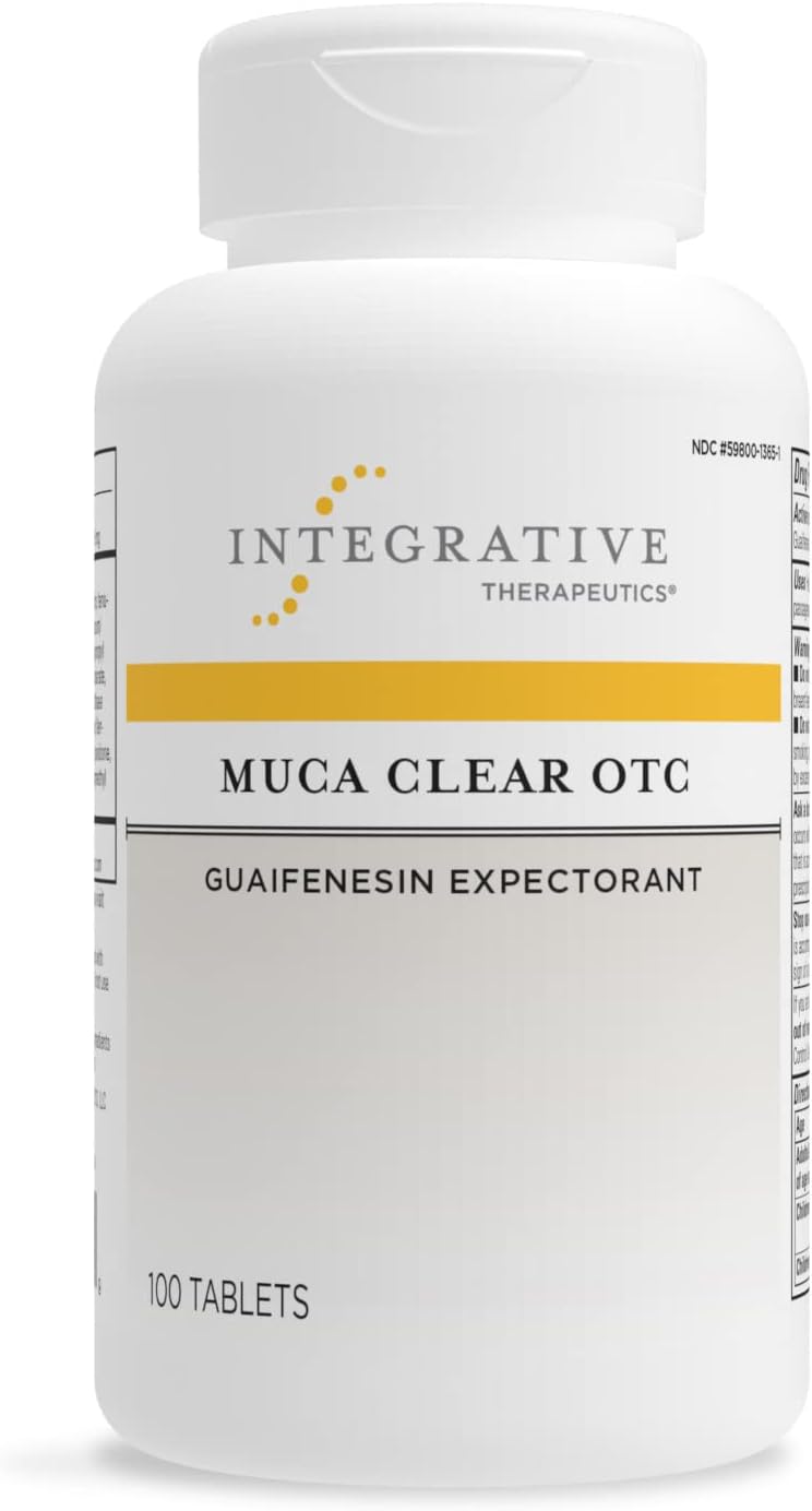 Integrative Therapeutics Muca Clear Otc, Expectorant, Clears Chest Congestion, Vegan Formula, 100 Tablets