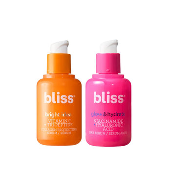 Bliss Vitamin C Bright Idea + Glow & Hydrate Niacinamide Serum Duo – Brightening & Hydrating Face Serum Set With Antioxidants & Hyaluronic Acid – Even Tone, Smooth Texture, Radiant Skin