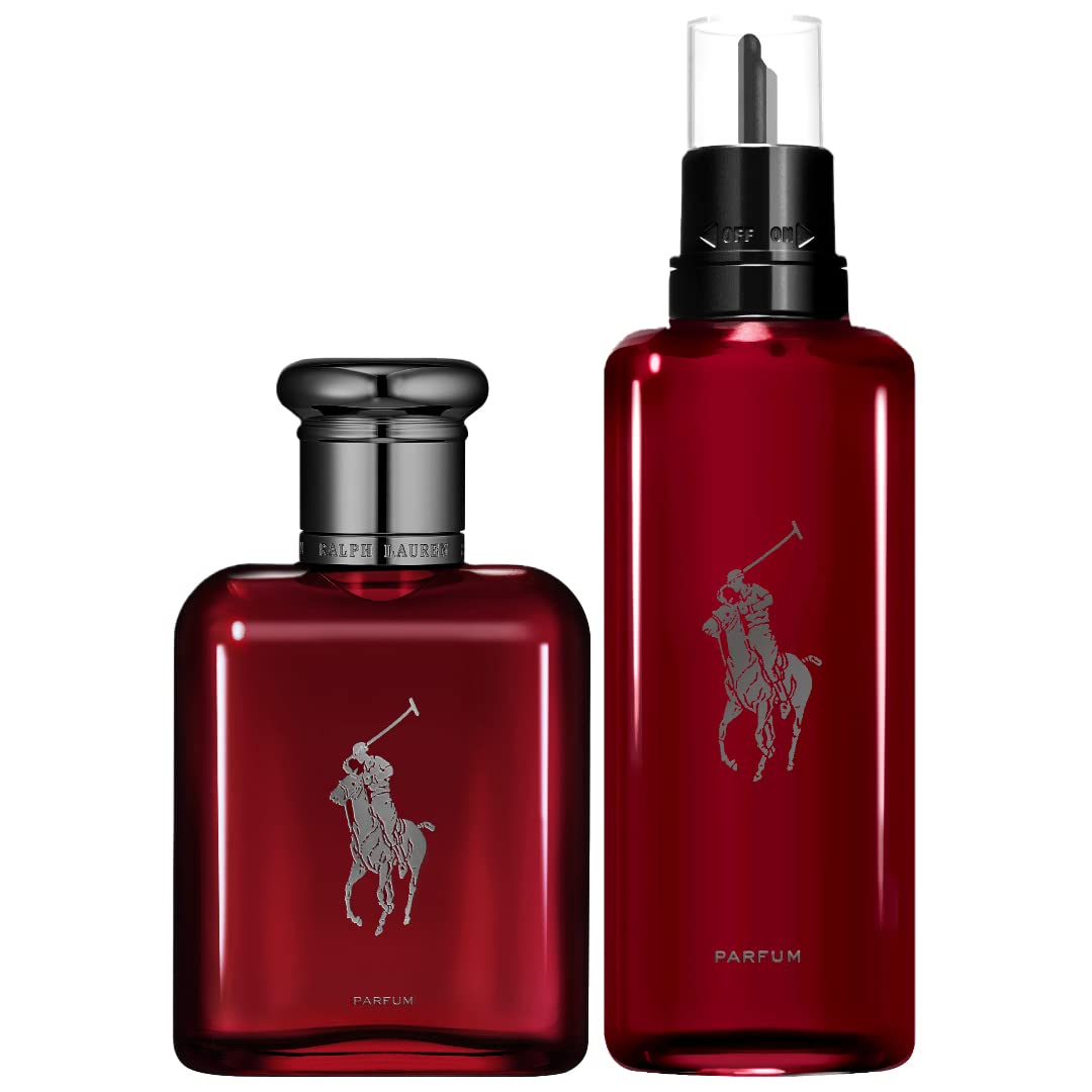 Ralph Lauren - Polo Red - Parfum - Men'S Cologne - Refillable Cologne Set - With Absinthe, Cedarwood, And Musk - Intense Fragrance - 2.5 Fl Oz Bottle & 5.1 Fl Oz Refill