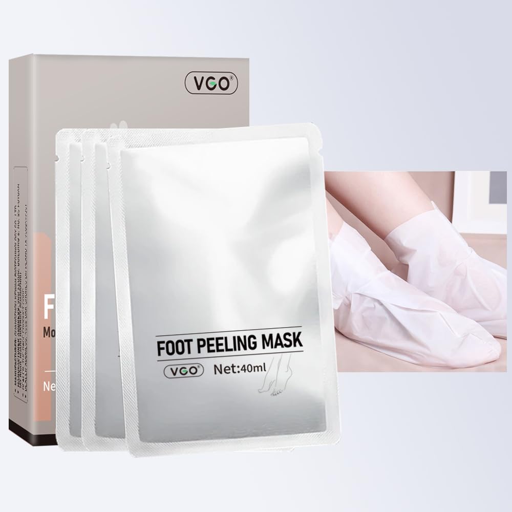 Vgo Foot Masks- Pack Of 3, Hydrating Foot Mask For Dry Cracked Feet, Skin Exfoliating, Callus