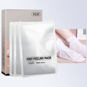 Vgo Foot Masks- Pack Of 3, Hydrating Foot Mask For Dry Cracked Feet, Skin Exfoliating, Callus