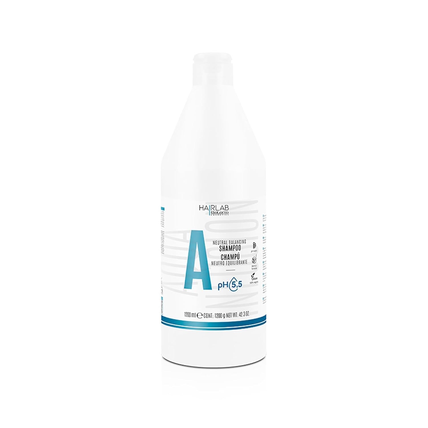 Salerm - Neutral Dermoprotective Shampoo - Hairlab Neutral Balancing - 1200 Ml - Neutral Ph - For All Hair Types - With Vitamins B And C - Hydrates And Cares For The Scalp - Anti-Frizz