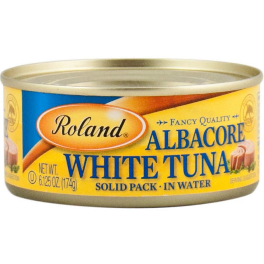 Roland Foods Fancy Albacore White Tuna, Solid Pack in Water, 6 Ounce Can, Pack of 6