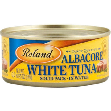 Roland Foods Fancy Albacore White Tuna, Solid Pack In Water, 6 Ounce Can, Pack Of 6