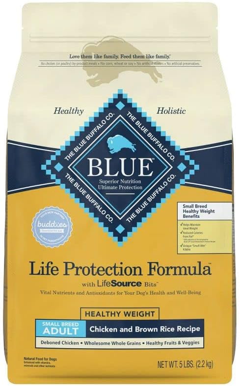 Blue Buffalo Life Protection Formula Healthy Weight Small Breed Dry Dog Food, Supports an Ideal Weight, Made with Natural Ingredients, Chicken & Brown Rice Recipe, 5-lb. Bag : Pet Supplies