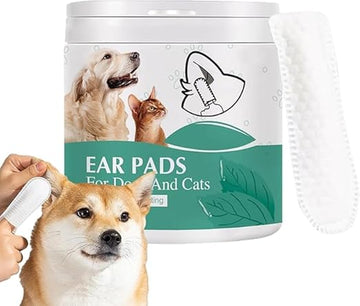 Dog Ear Cleaning fingure Wipes- Ear Cleaner Finger Wipes, Pet Teeth Cleaning Finger Cots, Clean Ear Finger Pads for Dogs, Best Teeth Finger Pads, Thick Dog Cleaning Wipes(50pcs)